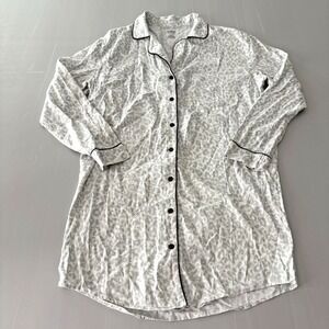 PINK Victoria's Secret Sleep Shirt Small Gray Leopard Print Sleepwear Nightshirt